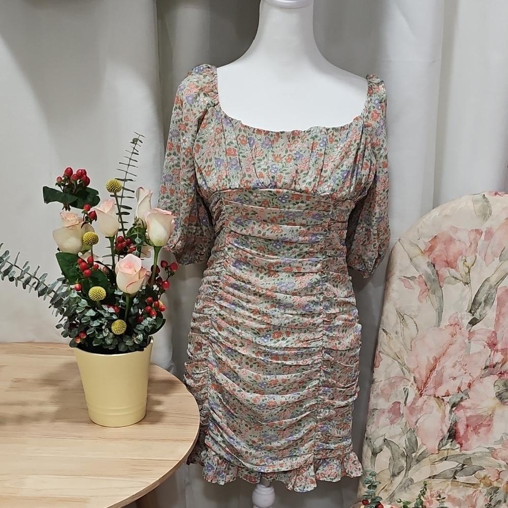 Floral Ruched Dress
